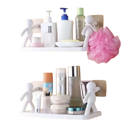 Pure Elegance: 2pcs White Floating Shelves for Your Bathroom Oasis