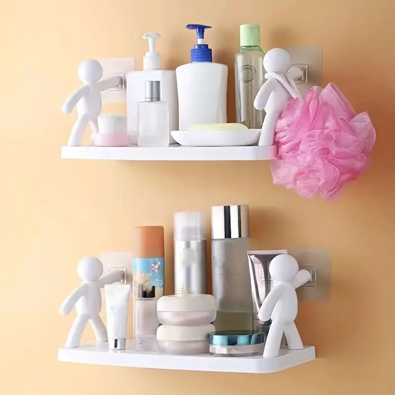 Pure Elegance: 2pcs White Floating Shelves for Your Bathroom Oasis