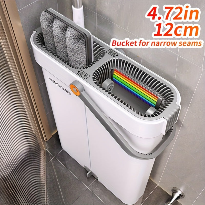 Flat Mop and Bucket Set with 3 Microfiber Pads