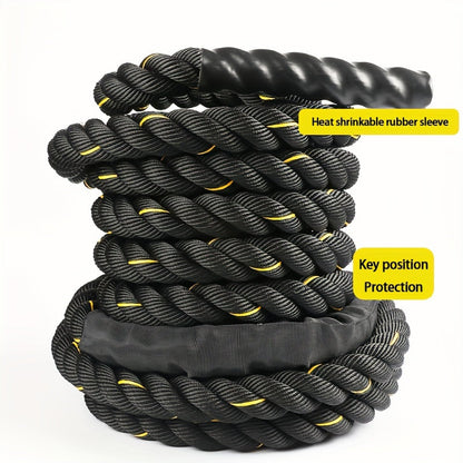 1pc Combat Rope for Core Strength Training - 6m Physical Fitness Rope(Black)