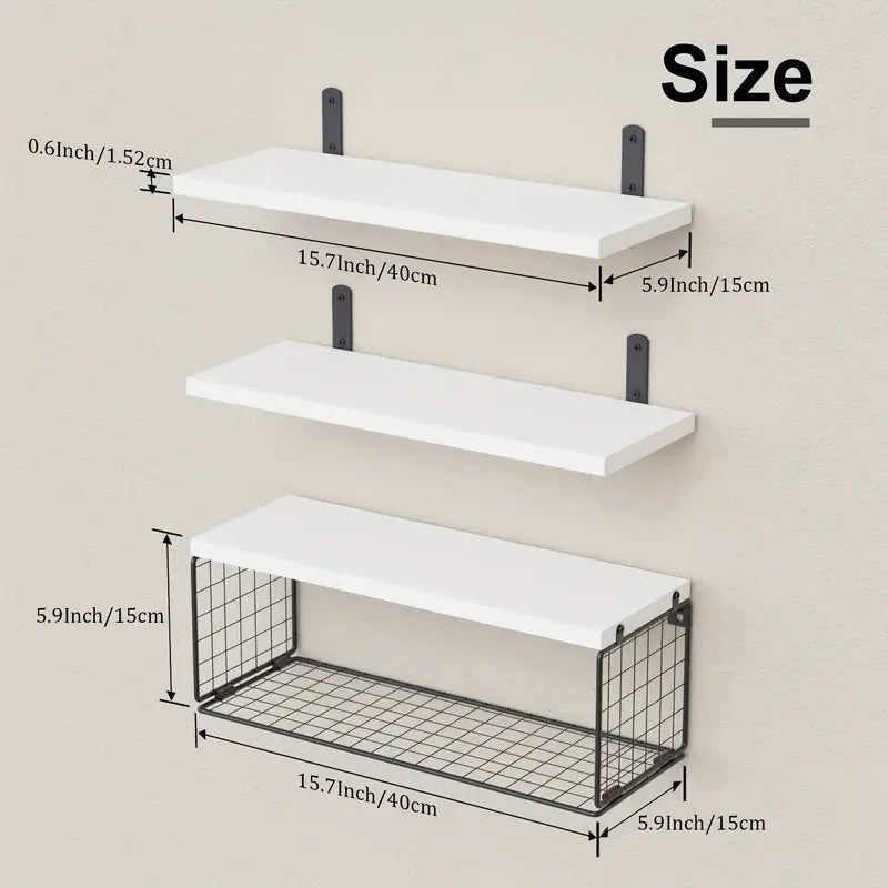 Elevate your bathroom decor with these sleek wood floating shelves
