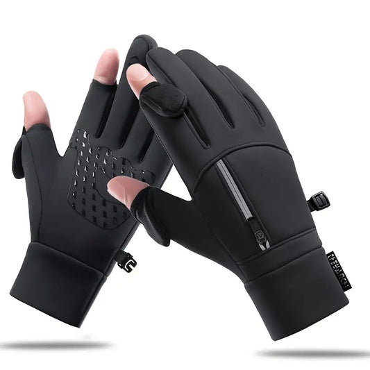 Premium Winter Windproof Waterproof Touch Screen Gloves - Medium, Black