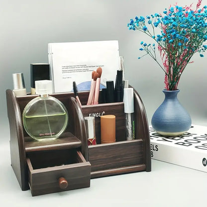 Wooden Desk File Organizer with Drawer