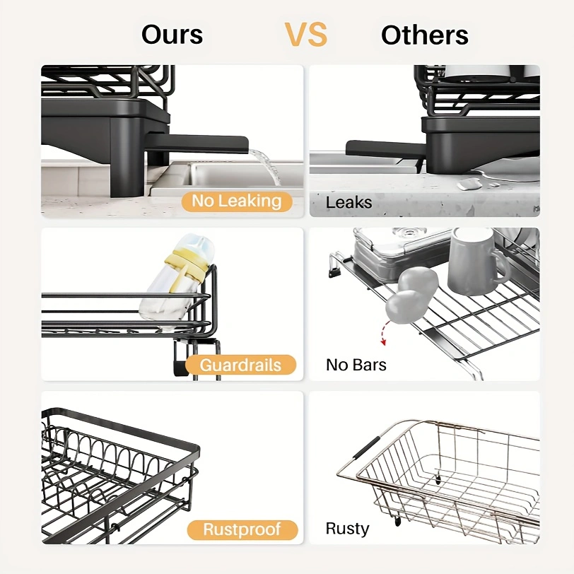 Dish Drying Expandable Rack with Cutlery Holder