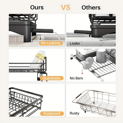 Dish Drying Expandable Rack with Cutlery Holder