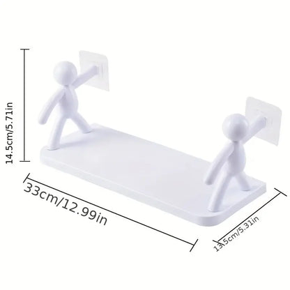 Pure Elegance: 2pcs White Floating Shelves for Your Bathroom Oasis