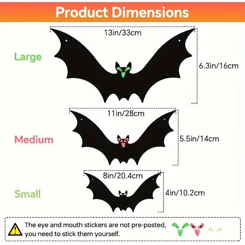 18pcs Batty Delights: Charming Halloween Hangings