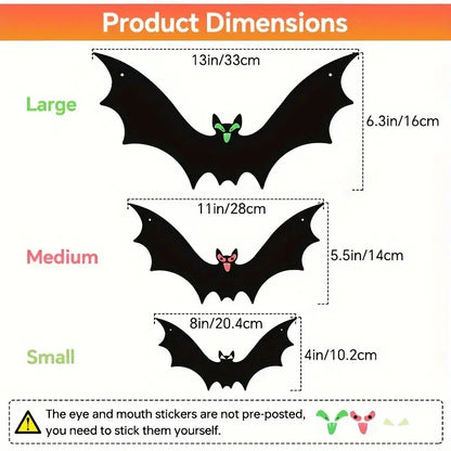 18pcs Batty Delights: Charming Halloween Hangings