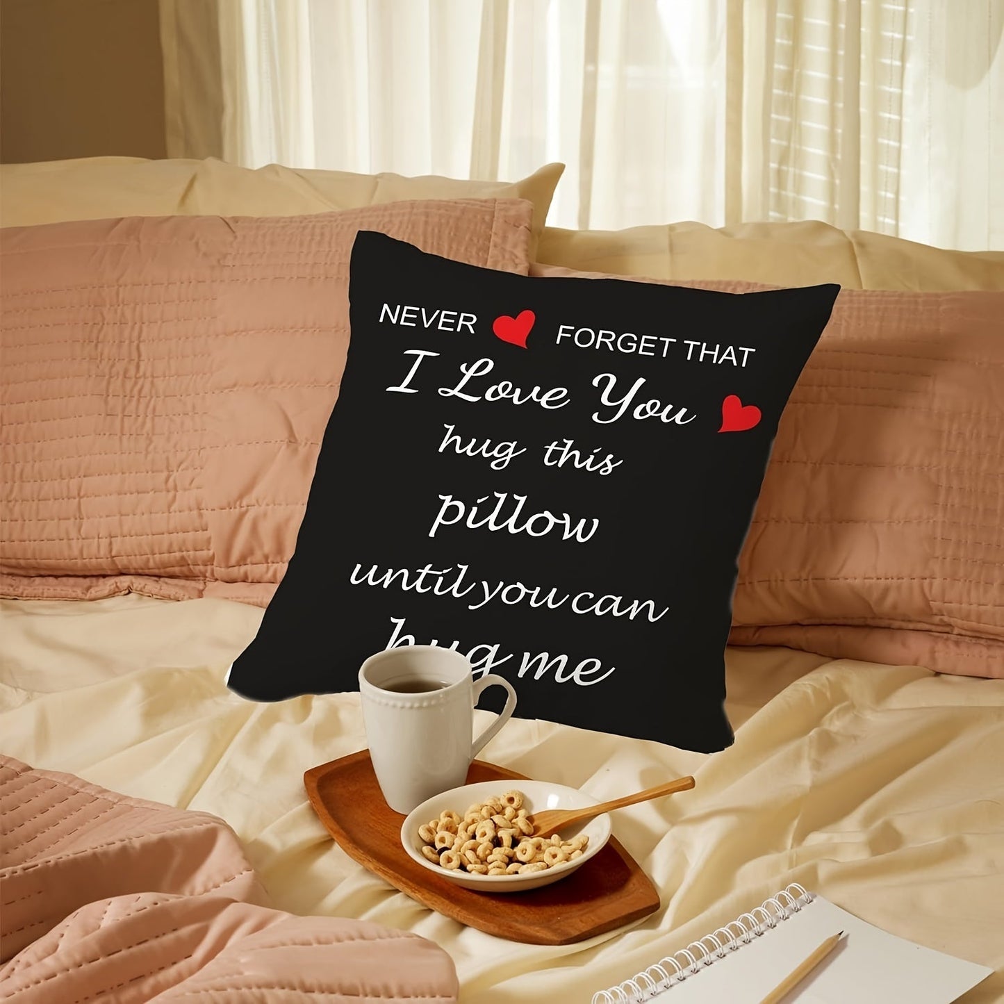I Love You’ Hug Design Throw Pillow Cover – Cozy and Heartfelt Home Deco