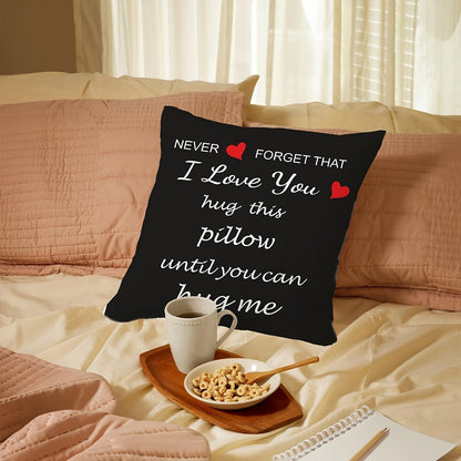 I Love You’ Hug Design Throw Pillow Cover – Cozy and Heartfelt Home Deco