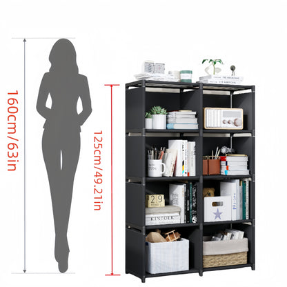 Bookshelf Durable Metal & Plastic (8-Tier)