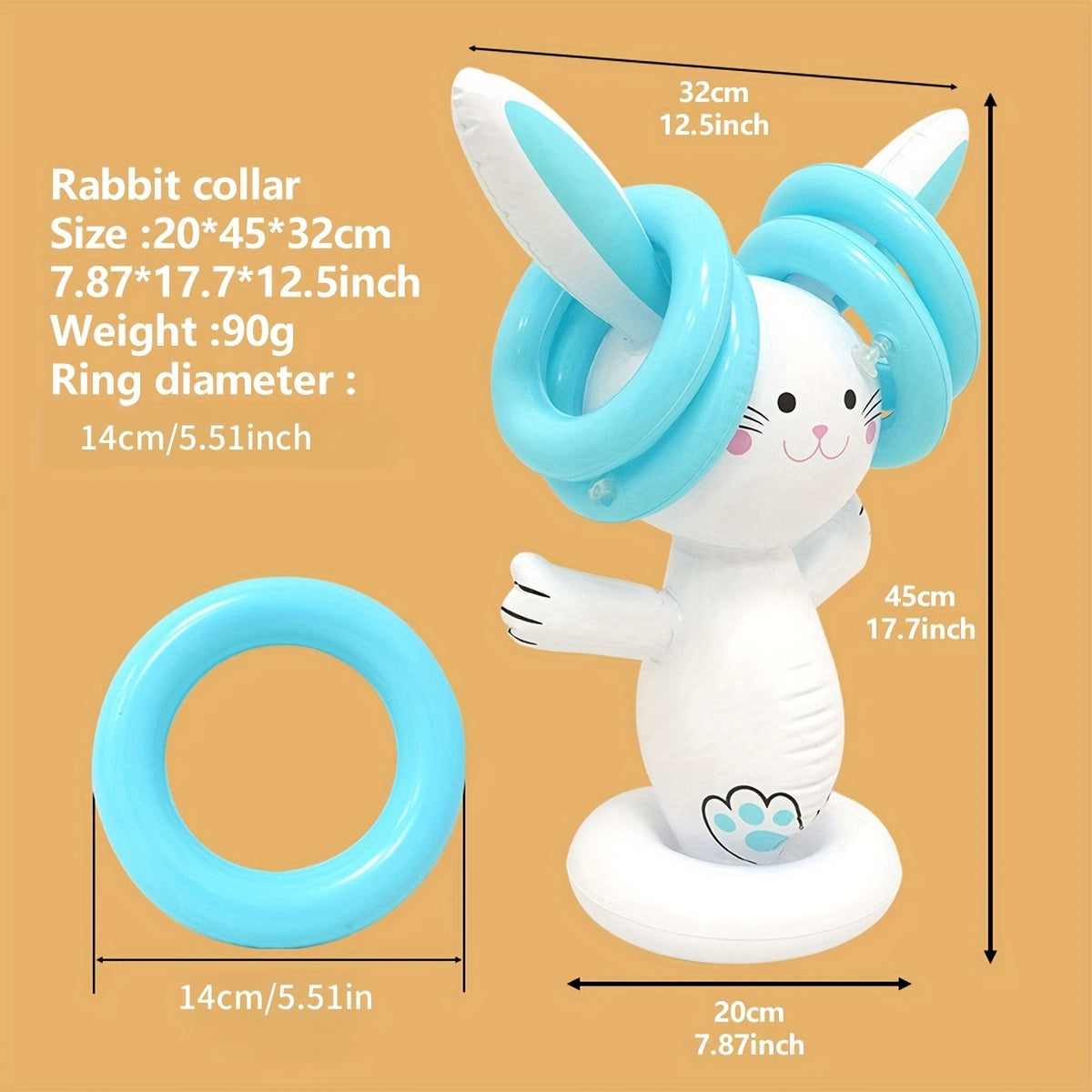 Easter Bunny Ring Toss Game Set for Outdoor Parties