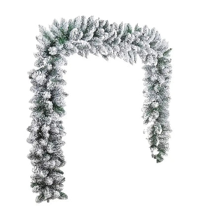 Snow Flocked Christmas Garland: Winter Frosted Pine for Festive Decor