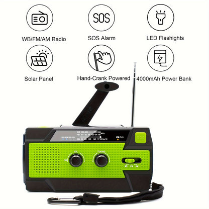 Emergency Weather Radio Power Bank with LED Flashlight
