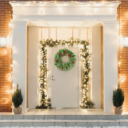 Pre-Lit Christmas Wreath with LED Lights