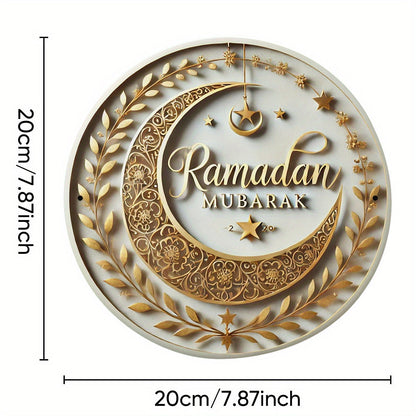 Ramadan Mubarak Aluminum Crescent Star Decor