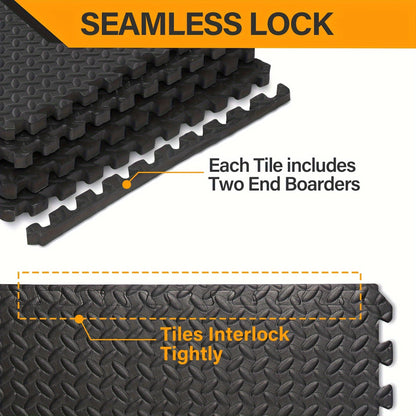 Interlocking Exercise Mat Black Set (48pcs)