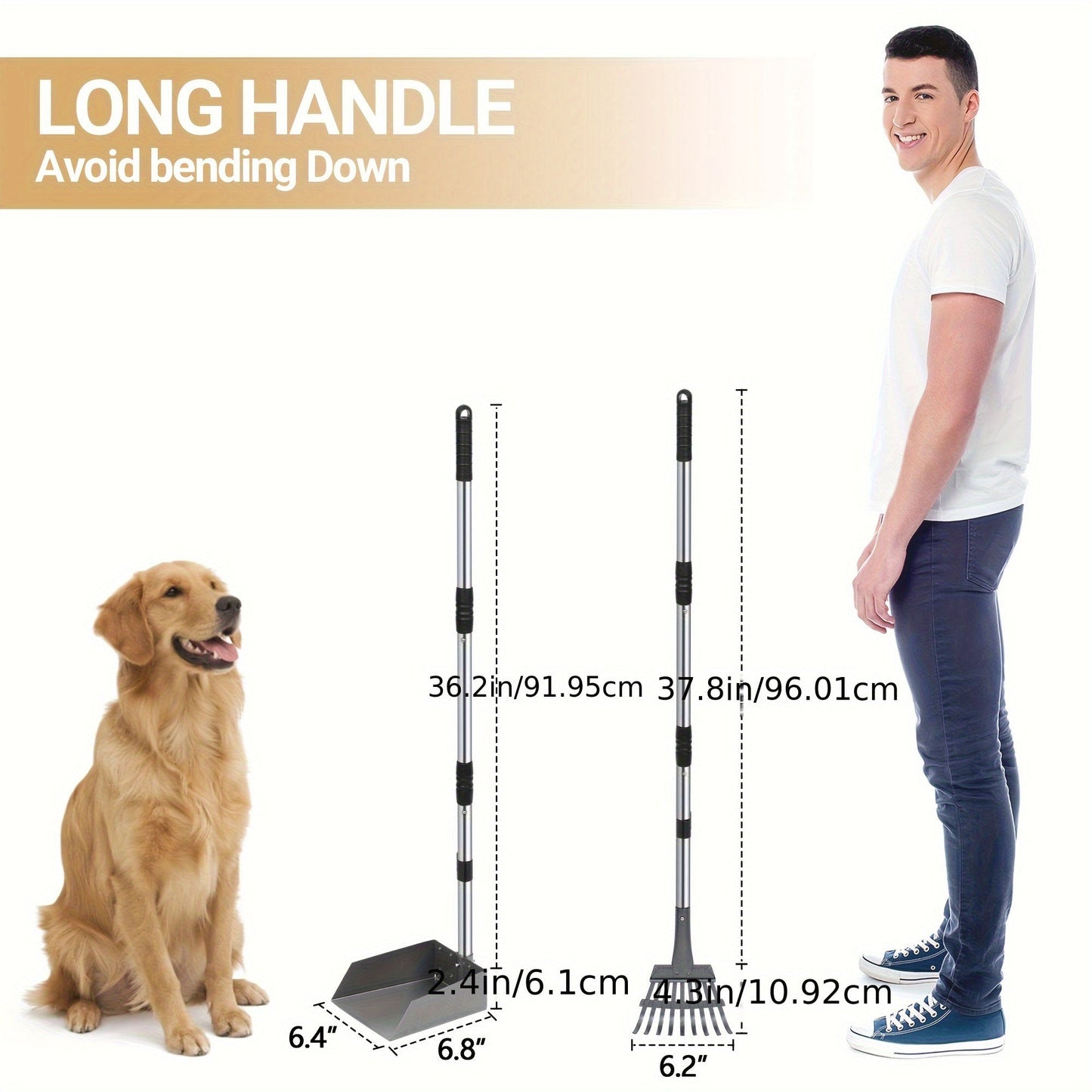 Dog Pooper Stainless Steel Scooper Set