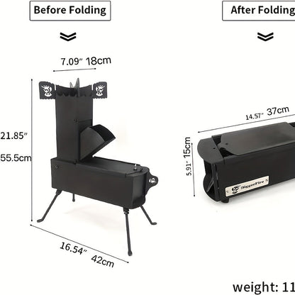 Portable Rocket Stove for Outdoor Cooking Camping