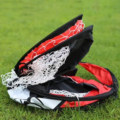 Portable Dual-Use Folding Soccer Goal - Red