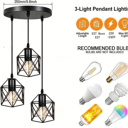 3-Light Industrial Ceiling Light
