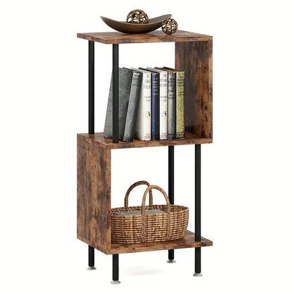 Wooden 3-Layer Tiered Book Shelf - Brown