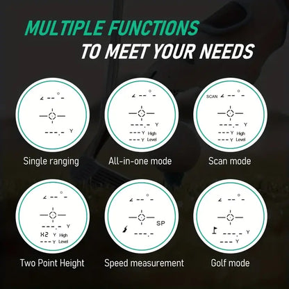 Golf Hunting Laser Rangefinder with Slope Compensation - Black