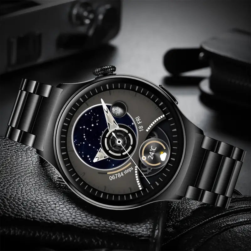 Smart Watch Big Screen Custom Dial Answer Call Fitness Tracker Sport Smart Watch For Men - Black