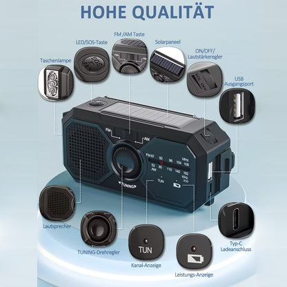 Emergency Radio Solar Hand Crank USB Power Bank