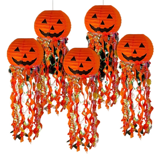 Halloween Pumpkin Paper Lanterns Party Decoration (5pcs)