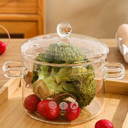 Amber Glass Soup Pot with Lid