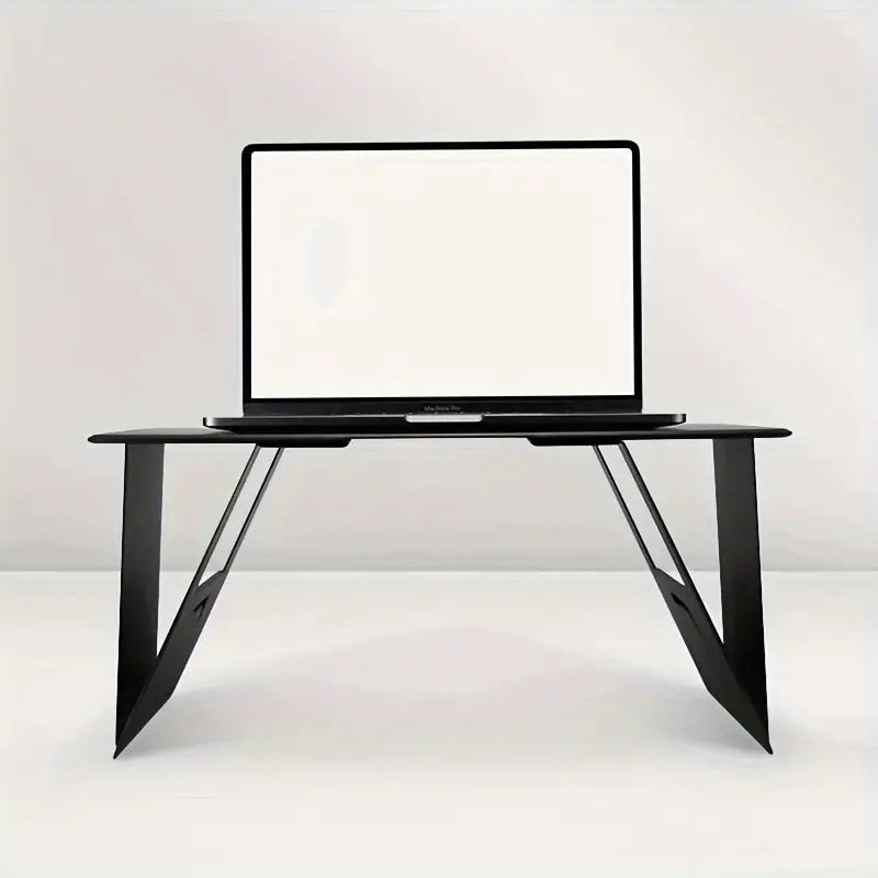 Portable Folding Student Study Table - Black PU Leather