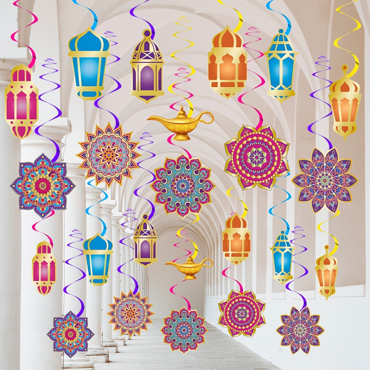 12pcs Ramadan Eid Mubarak Party Decorations Set