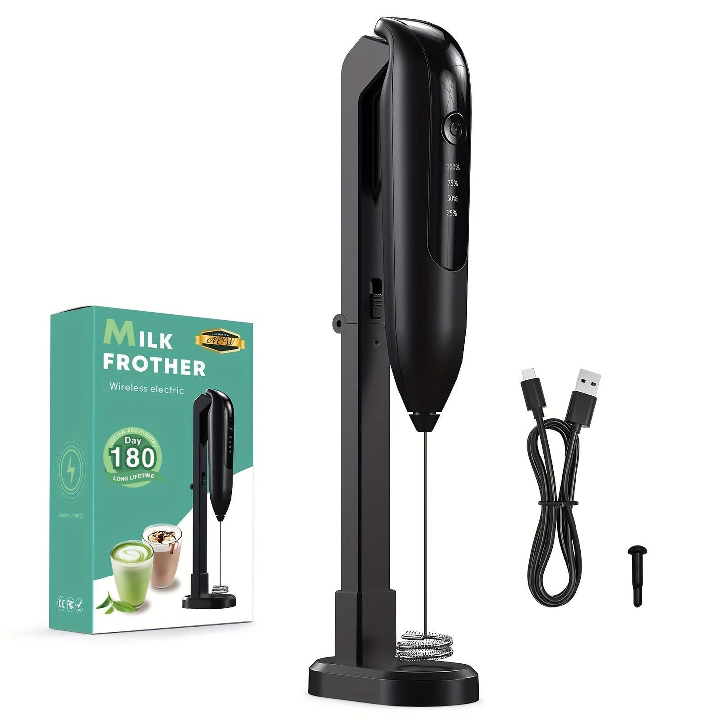 Electric Milk Handheld Coffee Mixer Wand