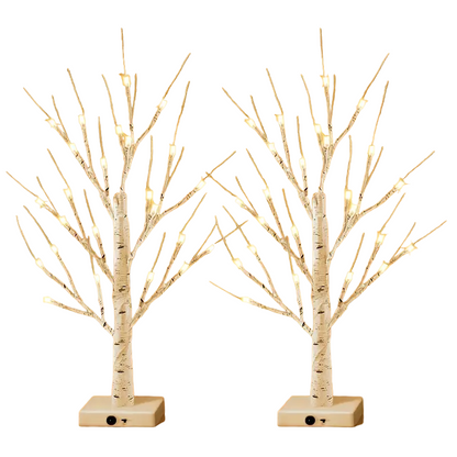 24LT 60.96cm Lighted Birch Tree - Warm White Christmas Lights
