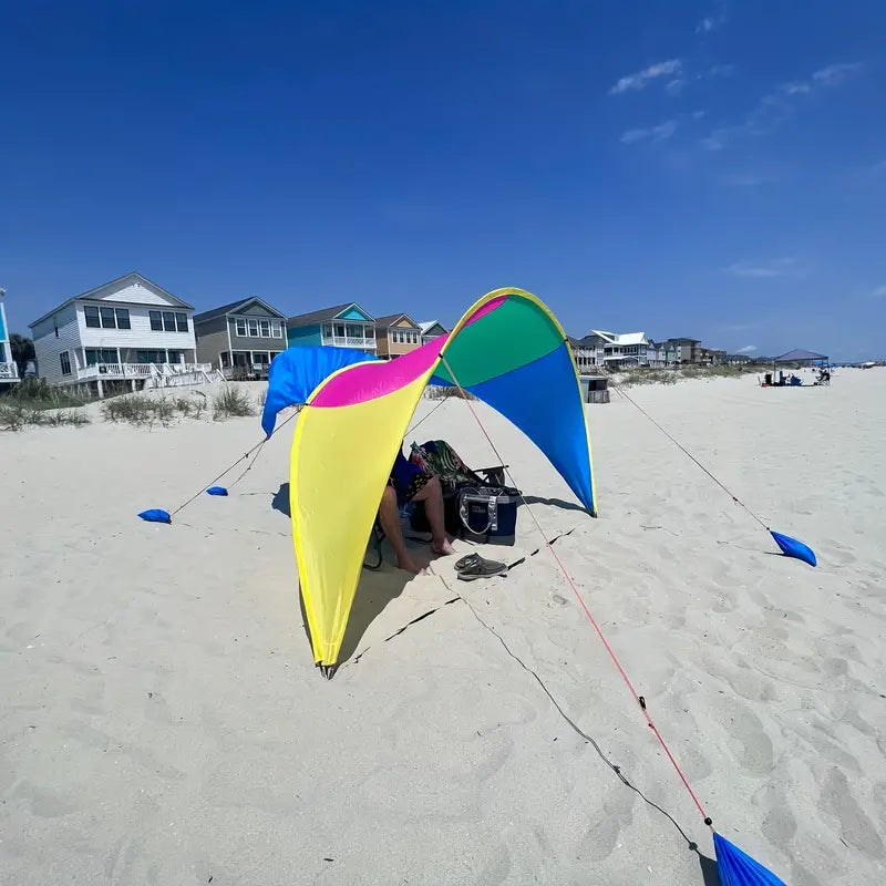 Rainbow Suncover Beach Tent - Patented Design, 10.5' x 11.5', Fits 4-6 Adults