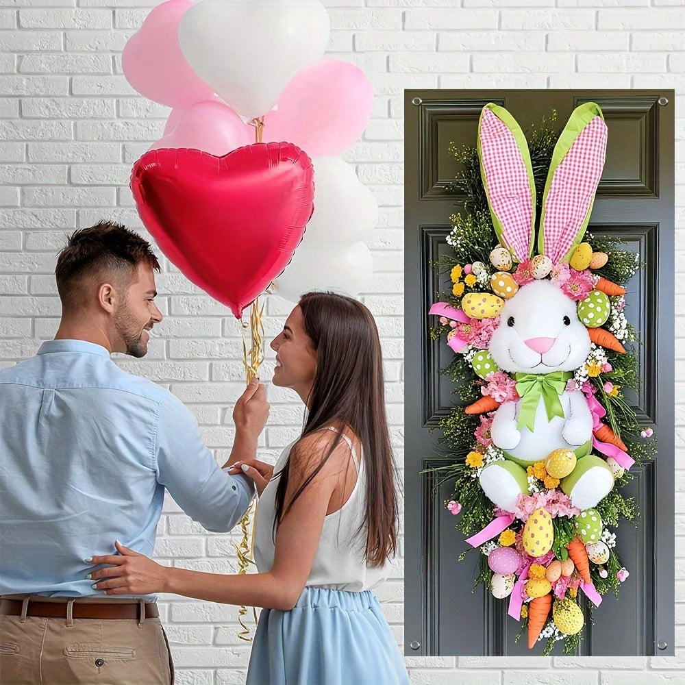2D Flat Easter Bunny Wall Hanging Decoration