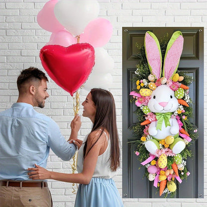 2D Flat Easter Bunny Wall Hanging Decoration