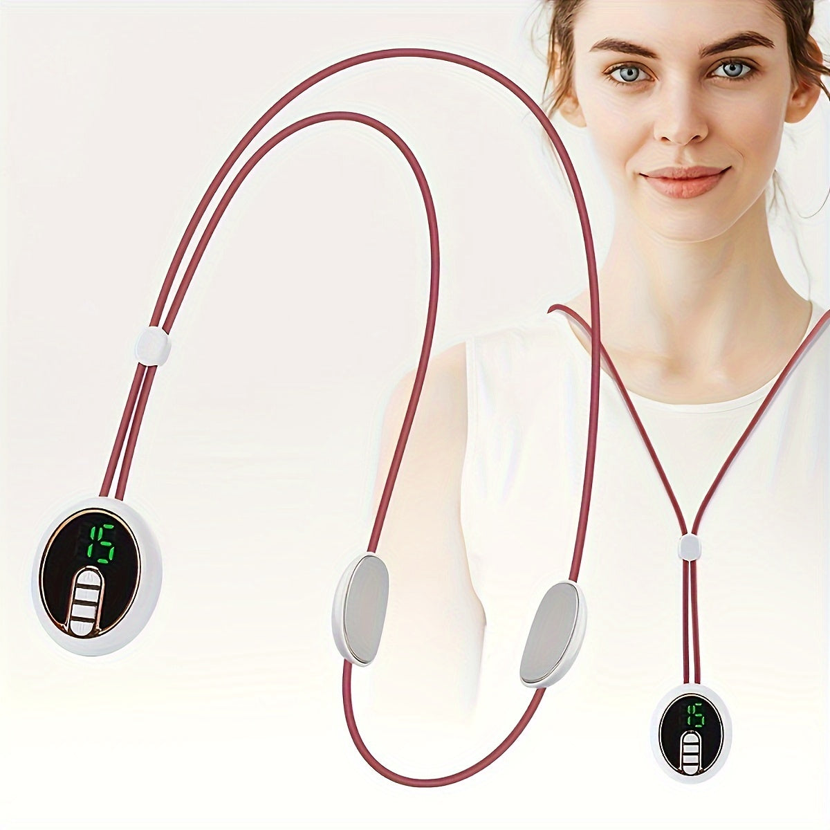 USB Rechargeable Neck & Shoulder Massager with Heat(White)