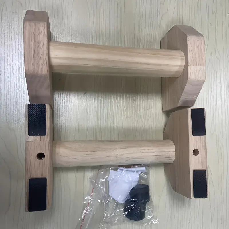 Wooden Push-Up Support Handles - Non-Slip Pad Included