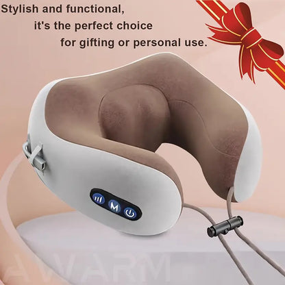 Electric Neck Massager with Heat - U-shaped Massage Pillow