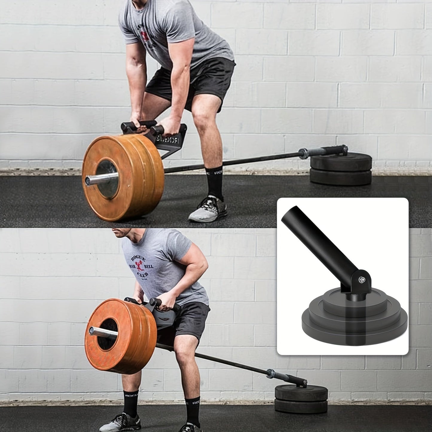 Heavy Duty T-Bar Row Barbell Attachment - High-Quality Iron(Black)