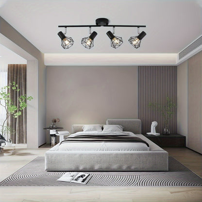 Industrial 4-Light Semi-Flush Ceiling Light