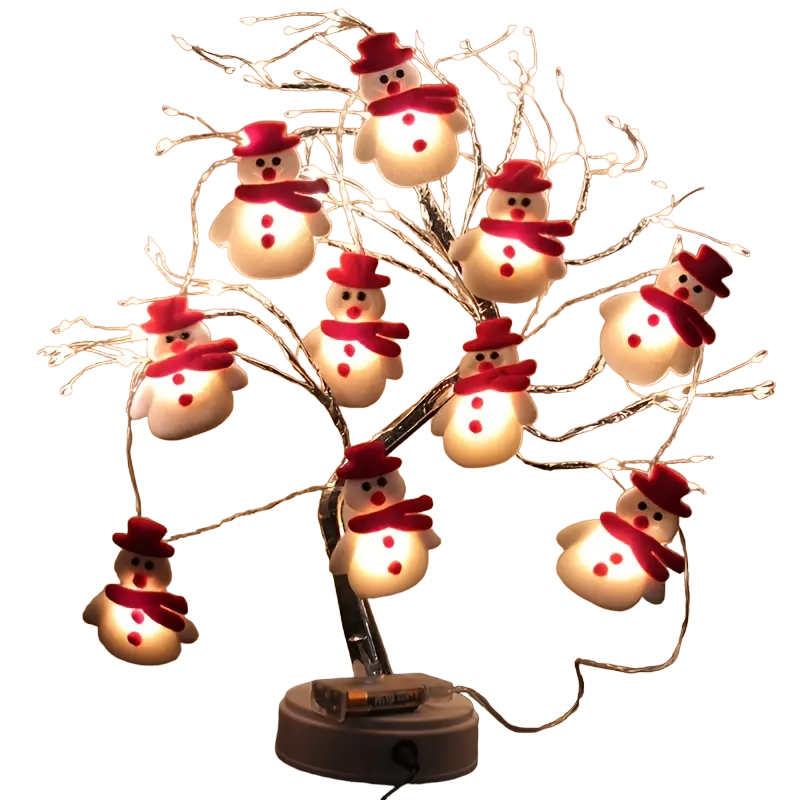 Charming LED Snowman String Lights for Festive Christmas Decor - Set of 10 Lights (5.4ft/1.65m)
