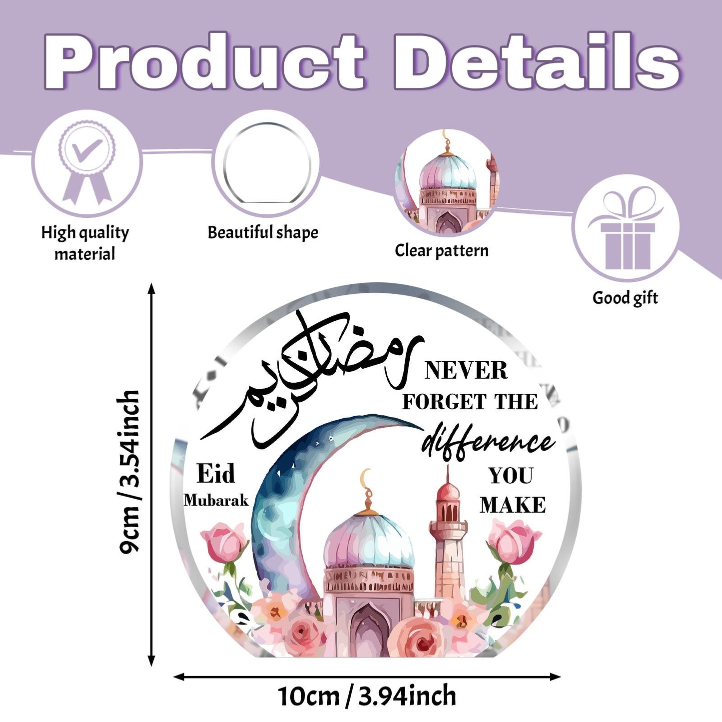 Eid Celebration Acrylic Decor Star & Moon Design