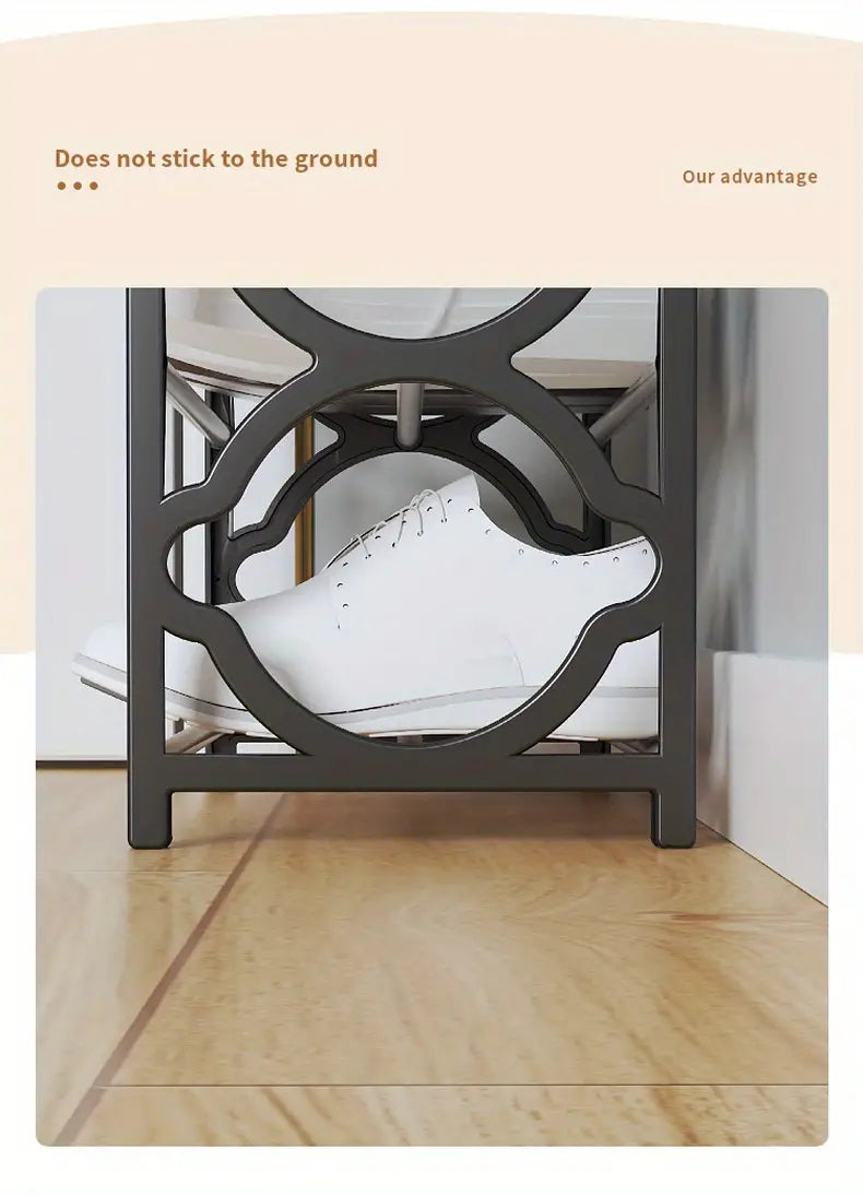 Step up your organization game with this stylish and functional shoe rack