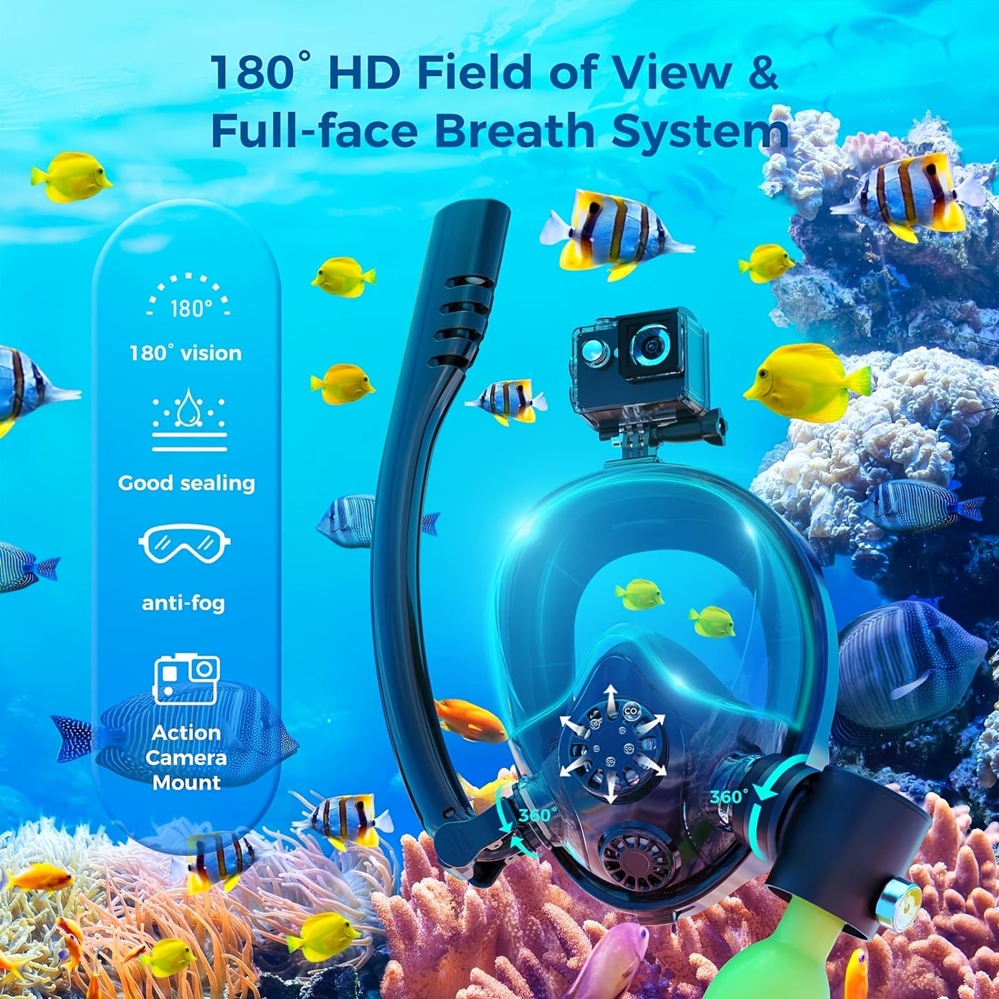 Diving Set with 0.5L Tank and Camera Mount