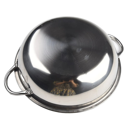 30CM Stainless Steel Twin Divided Hot Pot Double-Flavor Cookware Silver