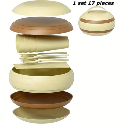 Outdoor Picnic Tableware Kit Travel Set (17pcs)