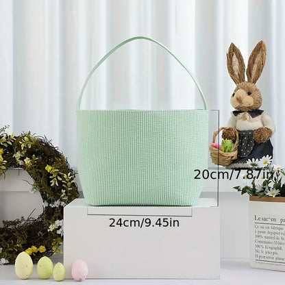 Easter Delight 3-Piece Seersucker Bunny Bag Set for Egg Hunting